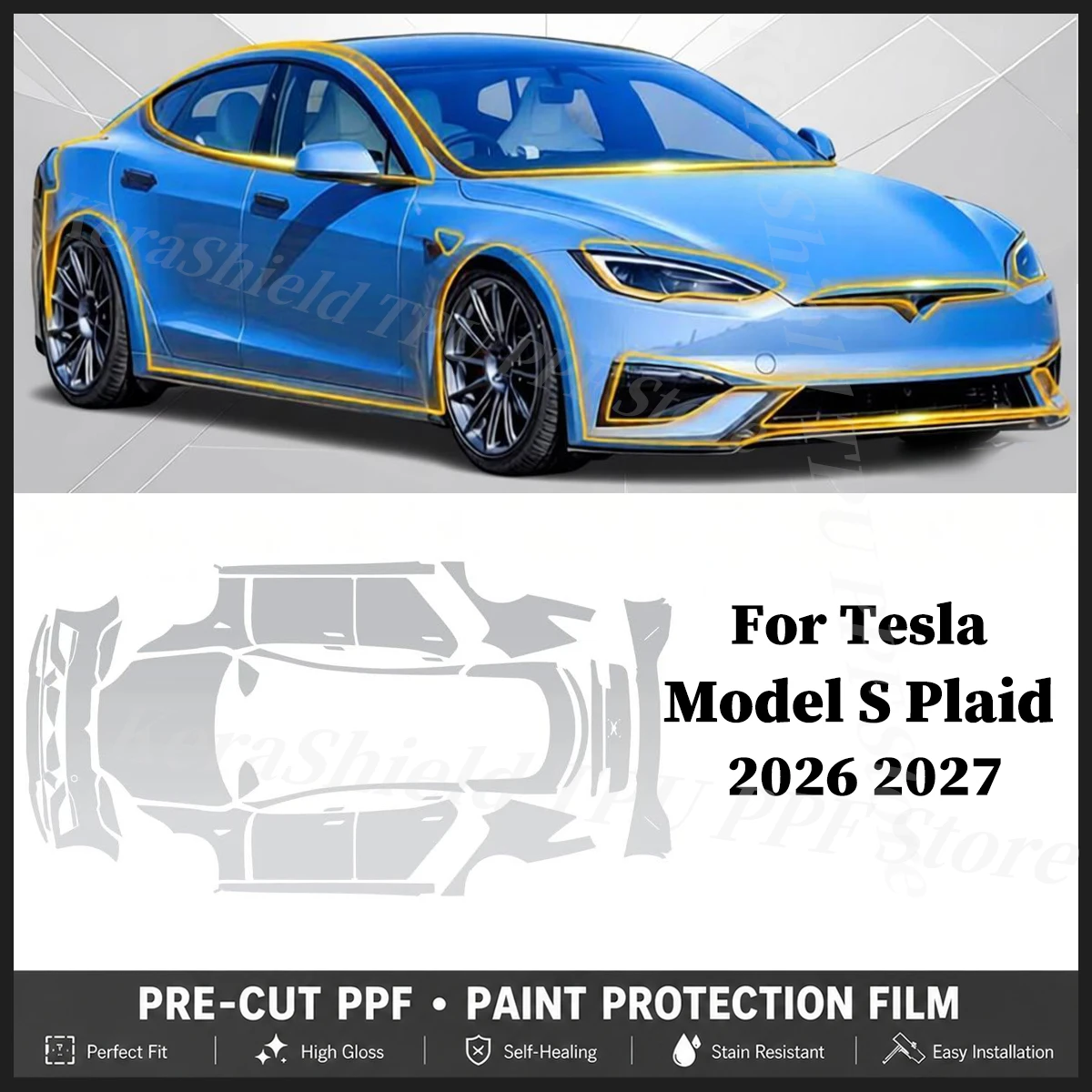 For Tesla Model S Plaid 2026-UP TPU Paint Protection Film Pre-cut Clear PPF Anti-Scratch Repairable Resistant Car Accessories
For Tesla Model S Plaid 2026-UP TPU Paint Protection Film Pre-cut Clear PPF Anti-Scratch Repairable Resistant Car Accessories