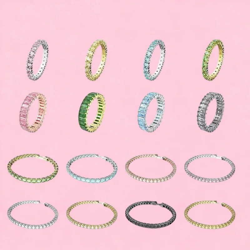 2026 Fashion Green Pink Crystal Ring Exquisite Jewelry Set Women's Luxury Tennis Name Necklace Earrings Bracelet Ring
2026 Fashion Green Pink Crystal Ring Exquisite Jewelry Set Women's Luxury Tennis Name Necklace Earrings Bracelet Ring