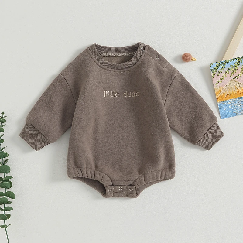 Baby Boys Sweatshirt Romper Fashion Long Sleeve Round Neck Letter Embroidery Newborn Jumpsuits Playsuits Overalls Clothes
Baby Boys Sweatshirt Romper Fashion Long Sleeve Round Neck Letter Embroidery Newborn Jumpsuits Playsuits Overalls Clothes