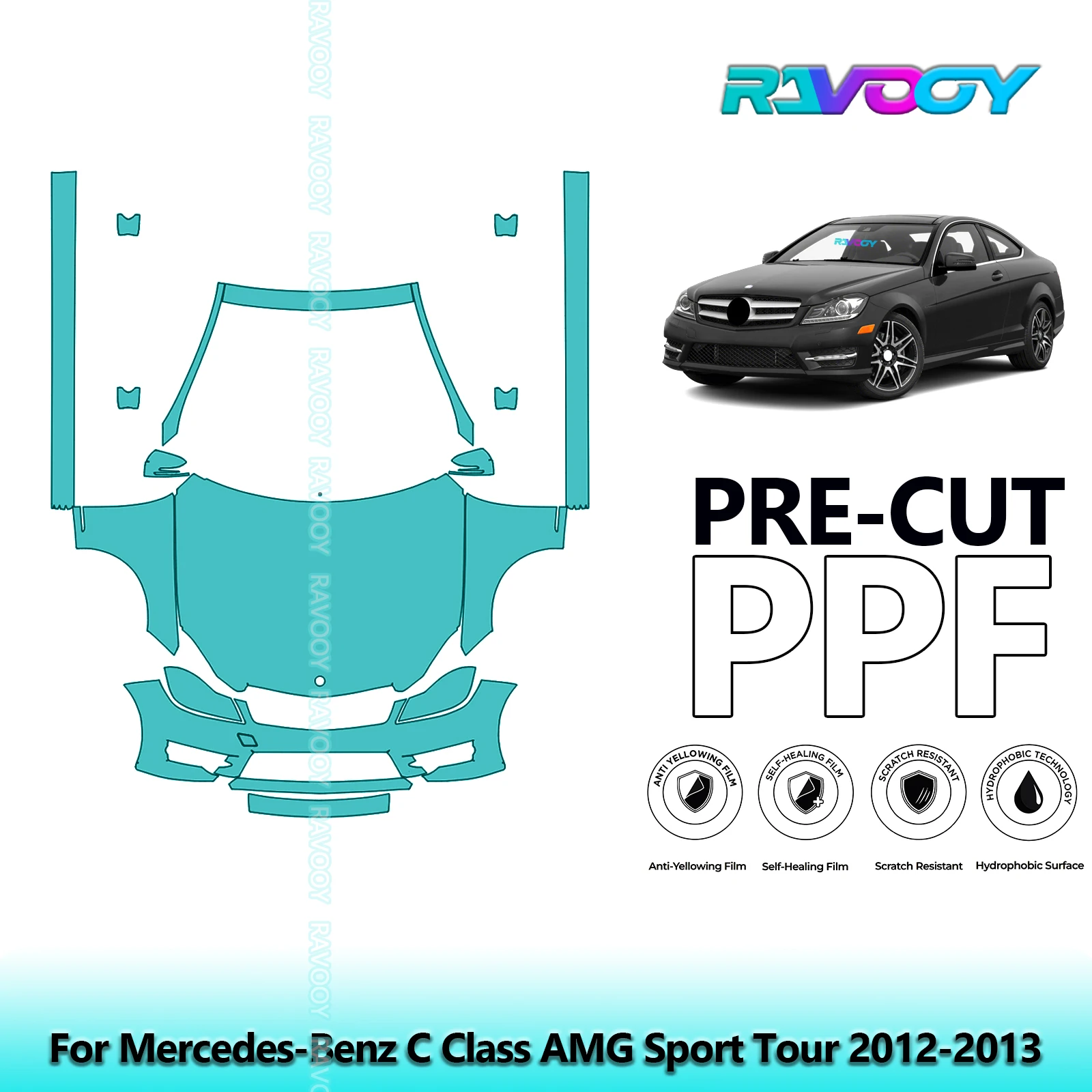 Передний комплект + брюки, прозрачный бюстгальтер, предварительно вырезанная защитная пленка PPF для Mercedes-Benz C Class AMG Sport Tour 2012-2013
Передний комплект + брюки, прозрачный бюстгальтер, предварительно вырезанная защитная пленка PPF для Mercedes-Benz C Class AMG Sport Tour 2012-2013