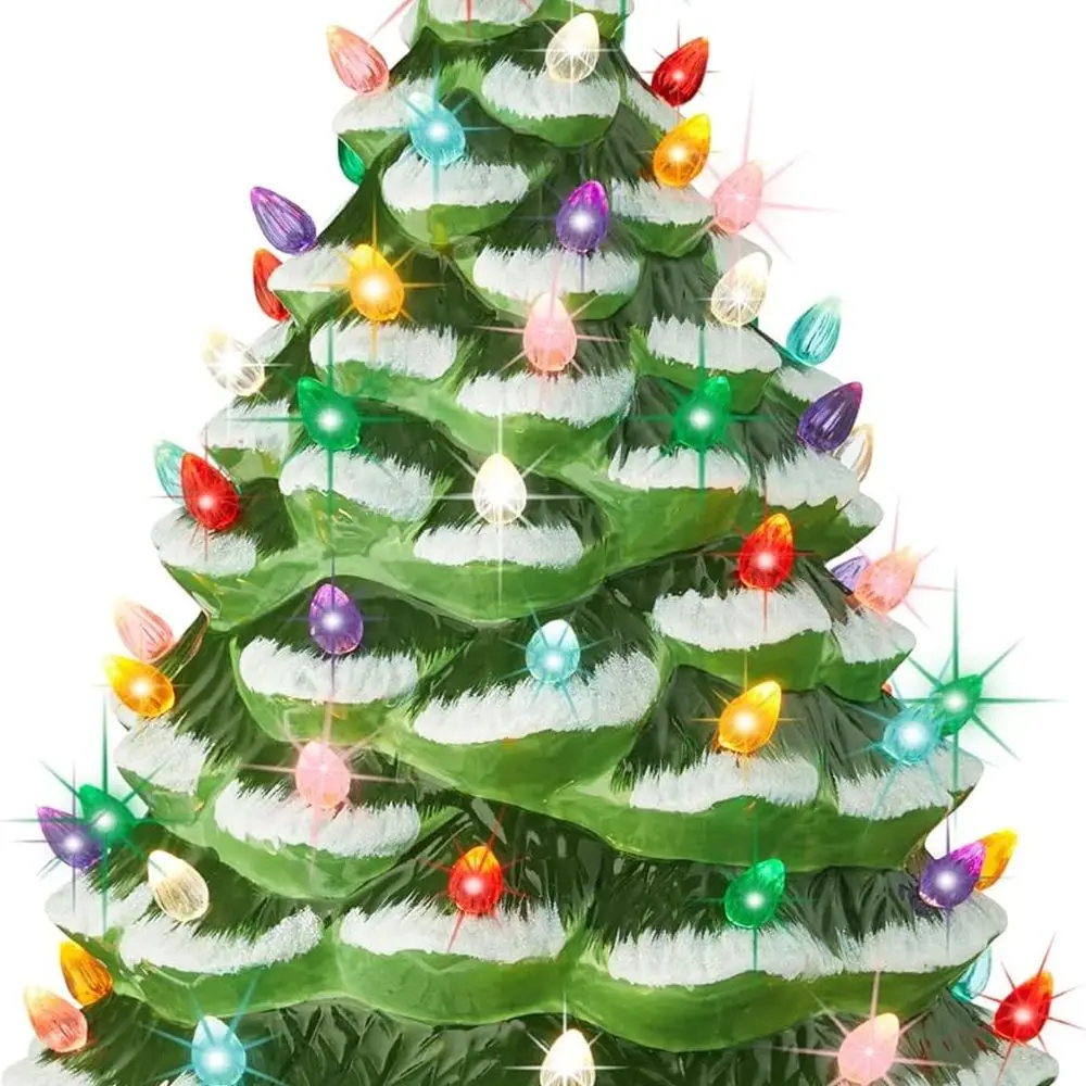 Extra Large 24 Inch Ceramic Christmas Tree with 74 Multicolor LED Lights, Pre-Lit Hand-Painted Tabletop Holiday Decoration, Floc
Extra Large 24 Inch Ceramic Christmas Tree with 74 Multicolor LED Lights, Pre-Lit Hand-Painted Tabletop Holiday Decoration, Floc