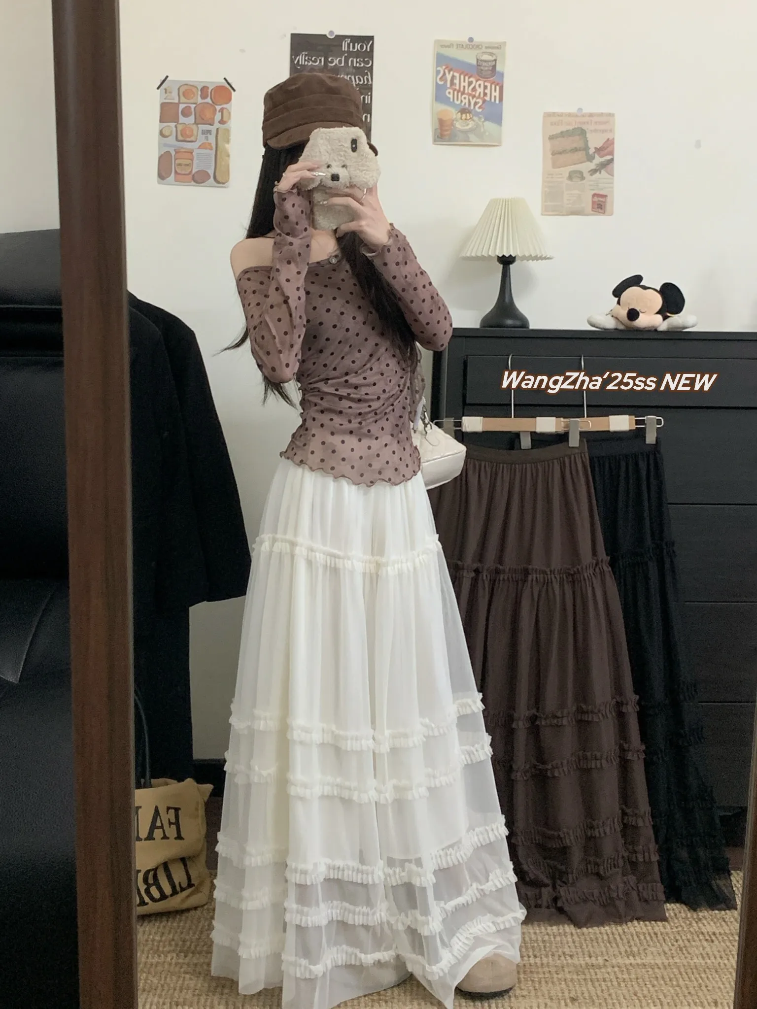 High Waist A-Line Skirt with Wood Grain Ruffle Half-length Loose Fit Long Skirt for Women Spring Season Draping Fabric
High Waist A-Line Skirt with Wood Grain Ruffle Half-length Loose Fit Long Skirt for Women Spring Season Draping Fabric