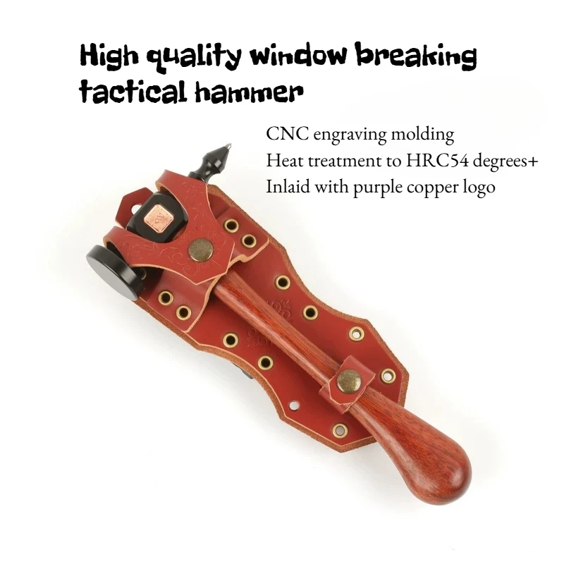 High Quality Carbon Steel Window Breaking Hammer Pointed Tactical Hammer Creative CNC Carving Inlaid Purple Copper Hand Tool
High Quality Carbon Steel Window Breaking Hammer Pointed Tactical Hammer Creative CNC Carving Inlaid Purple Copper Hand Tool