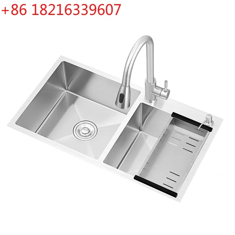 Stainless steel brushed double slot double basin kitchen sink vegetable basin stainless steel 304 pulling faucet
Stainless steel brushed double slot double basin kitchen sink vegetable basin stainless steel 304 pulling faucet