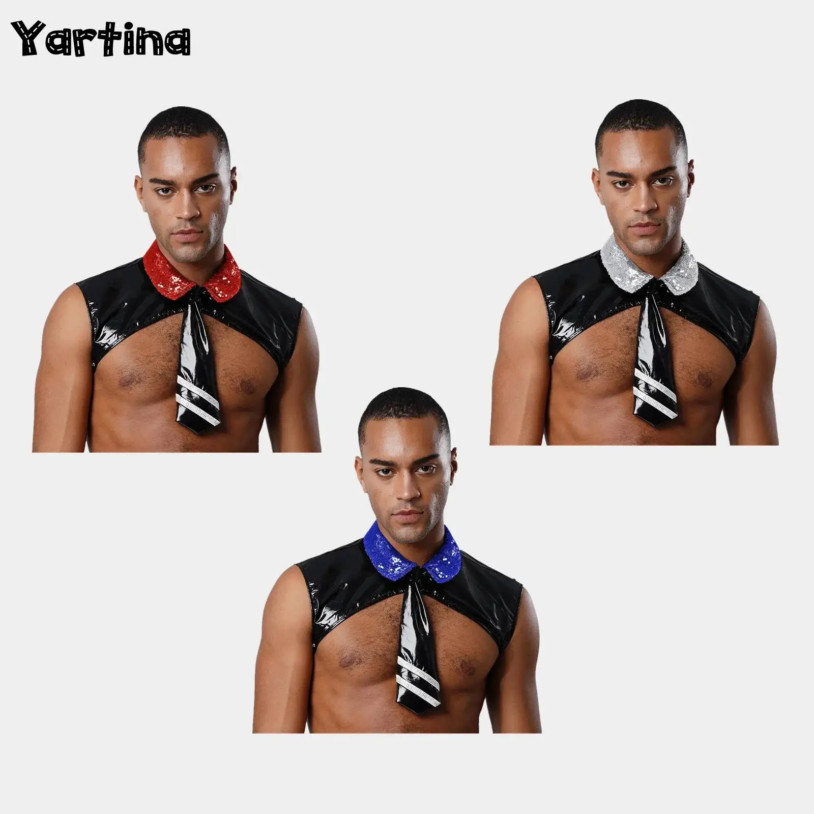 Mens Adjustable Strap Body Chest Harness Belt with A Tie Sequins Collar Bondage Masquerade Party Clubwear Sexy Cosplay Costume
Mens Adjustable Strap Body Chest Harness Belt with A Tie Sequins Collar Bondage Masquerade Party Clubwear Sexy Cosplay Costume