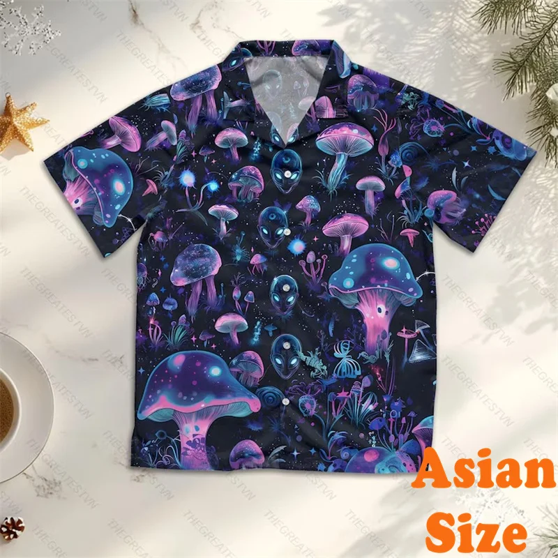 Cartoon Style Alien Pattern Shirt For Men Hawaiian 3D Print Plant Short Sleeve Button Shirts Summer Casual Vacation Funny Blouse
Cartoon Style Alien Pattern Shirt For Men Hawaiian 3D Print Plant Short Sleeve Button Shirts Summer Casual Vacation Funny Blouse