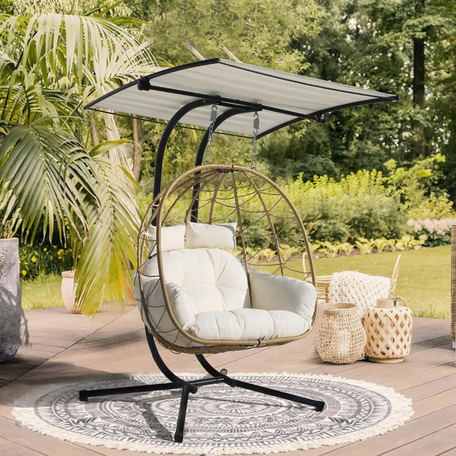 Double Egg Chair wth Stand Hammock Swing Chair Foldable Hanging Loveseat, Outdoor Hammock Egg Chair for Patio, Bedroom, Garden a
Double Egg Chair wth Stand Hammock Swing Chair Foldable Hanging Loveseat, Outdoor Hammock Egg Chair for Patio, Bedroom, Garden a