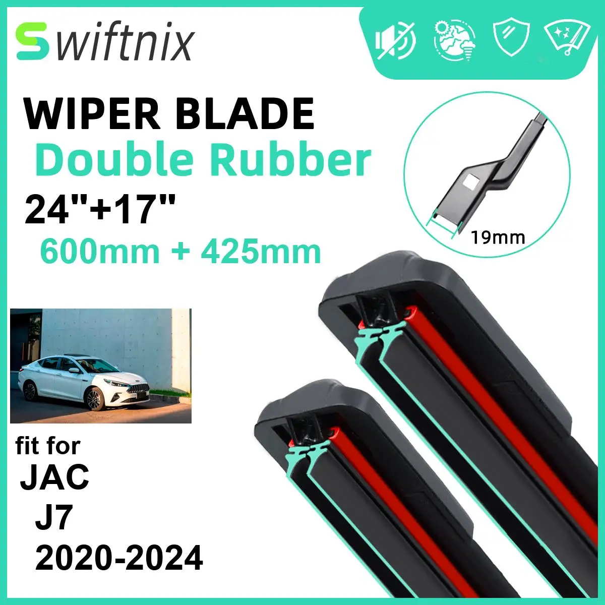 Автомобильный дворник для JAC J7 2020-2024 24 "+ 17" передние и задние щетки стеклоочистителя, щетки, резак, аксессуары 2020 2021 2022 2023 2024
Автомобильный дворник для JAC J7 2020-2024 24 "+ 17" передние и задние щетки стеклоочистителя, щетки, резак, аксессуары 2020 2021 2022 2023 2024