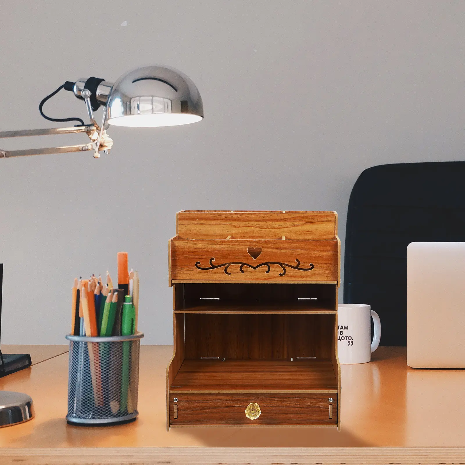 Smooth Edge Wooden Desk Organizer Multi Compartment Stationery Storage Rack for Pens Pencils Markers Scissors Crayons Office
Smooth Edge Wooden Desk Organizer Multi Compartment Stationery Storage Rack for Pens Pencils Markers Scissors Crayons Office