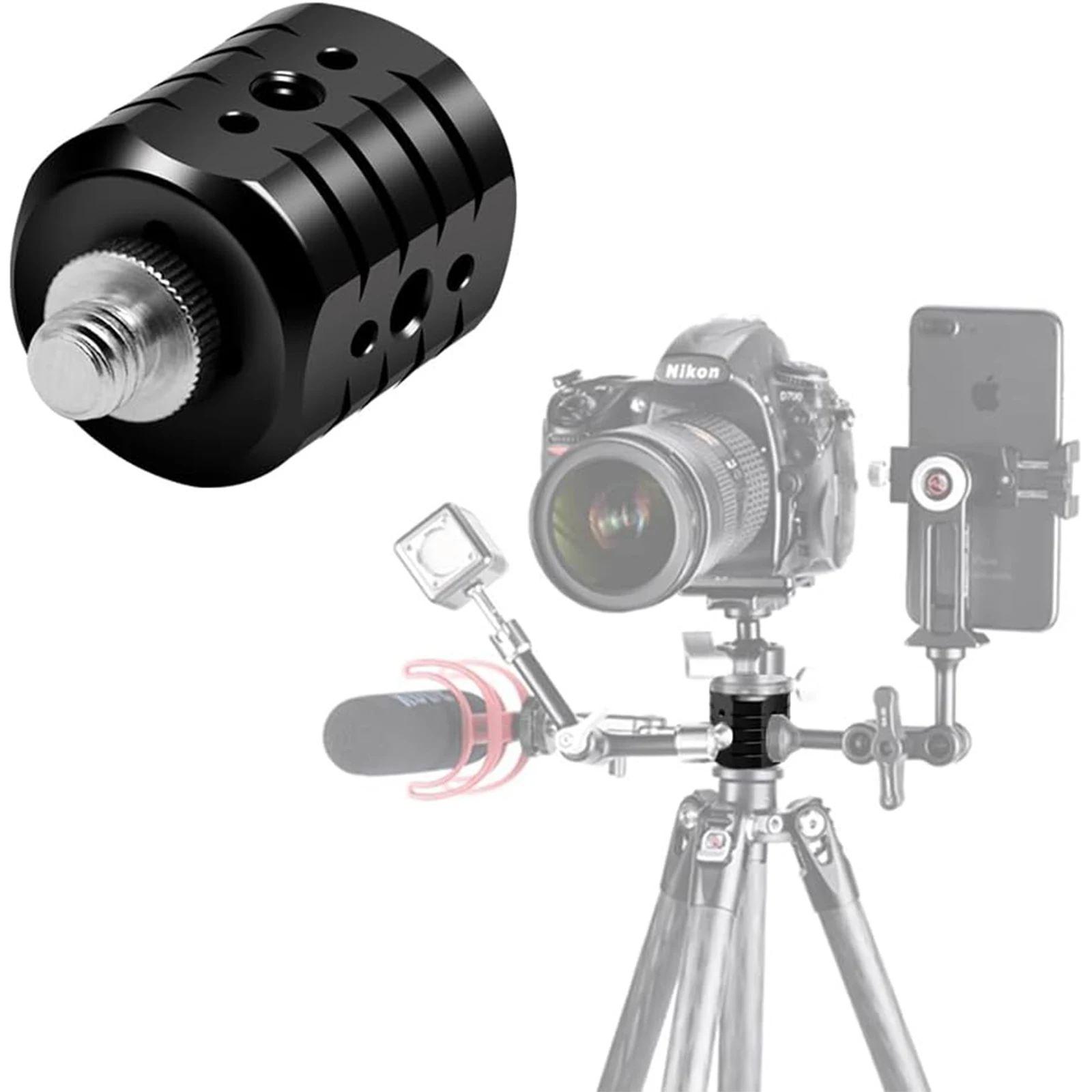 Lanxire Screw Holes Adapter for Tripod, Tripod Extension Bracket with 1/4" 3/8" Holes for Mounting Magic Arm, Lights, Monitors
Lanxire Screw Holes Adapter for Tripod, Tripod Extension Bracket with 1/4" 3/8" Holes for Mounting Magic Arm, Lights, Monitors