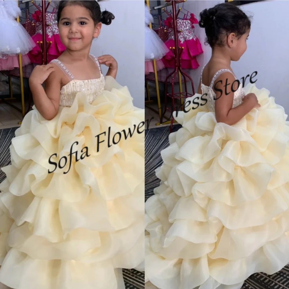 Cute Flower Girl Dresses for Wedding Girls Birthday Dresses Customized Light Yellow Beading Ruffles Party Baby Girls Prom Gowns
Cute Flower Girl Dresses for Wedding Girls Birthday Dresses Customized Light Yellow Beading Ruffles Party Baby Girls Prom Gowns