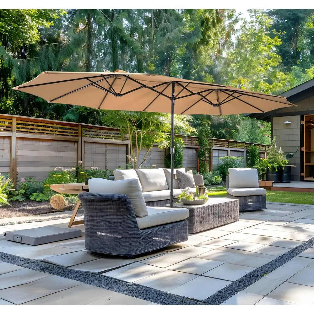 15ft x 9ft Patio DoubleSided Umbrella with Base amp Crank, Extra Large Rectangular Outdoor Umbrella for Patio, Lawn amp Garden,
15ft x 9ft Patio DoubleSided Umbrella with Base amp Crank, Extra Large Rectangular Outdoor Umbrella for Patio, Lawn amp Garden,