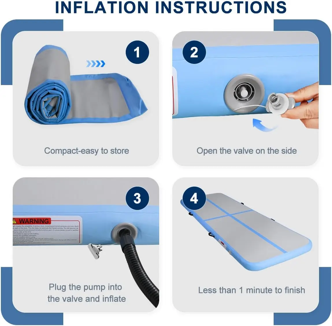 Wholesale Blue 3M EVA Durable Inflatable Air Mat 10cm Thick for Gym & Fitness Center Gymnastics Training
Wholesale Blue 3M EVA Durable Inflatable Air Mat 10cm Thick for Gym & Fitness Center Gymnastics Training