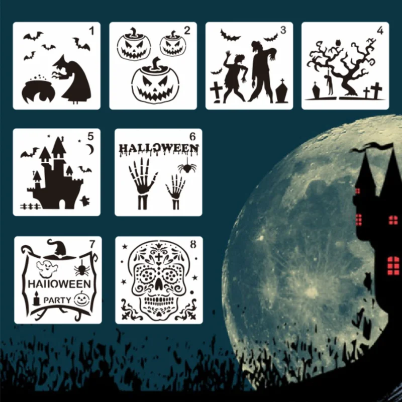 2pc Halloween Stencil Decoration DIY Walls Layering Painting Template Printing Inkjet Scrapbooking Coloring Embossing Reusable
2pc Halloween Stencil Decoration DIY Walls Layering Painting Template Printing Inkjet Scrapbooking Coloring Embossing Reusable