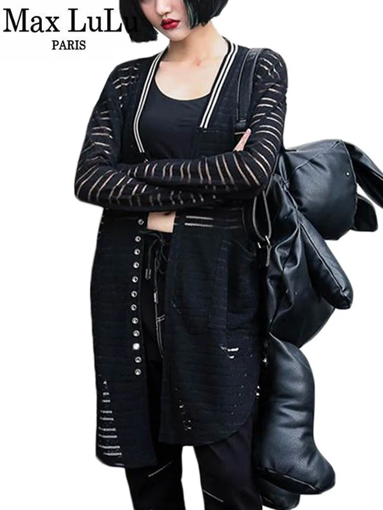 Max LuLu New 2025 Luxury Fashion Sexy Girls Long Blouses Women Striped Shirts V Neck Blusas Ladies Lace Tops Punk Street Clothes
Max LuLu New 2025 Luxury Fashion Sexy Girls Long Blouses Women Striped Shirts V Neck Blusas Ladies Lace Tops Punk Street Clothes