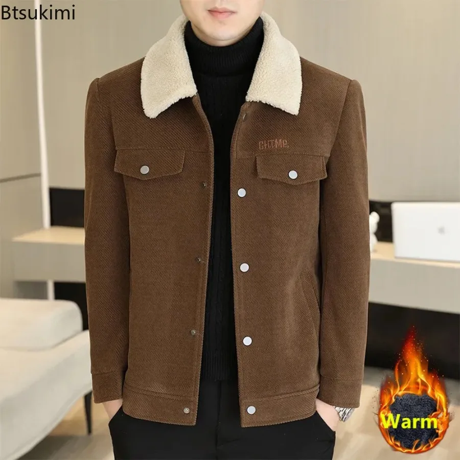 Autumn Winter Men's Thicken Warm Lapel Jackets High Quality Business Casual Pockets Coats Fashion Single Breasted Fleece Jackets
Autumn Winter Men's Thicken Warm Lapel Jackets High Quality Business Casual Pockets Coats Fashion Single Breasted Fleece Jackets