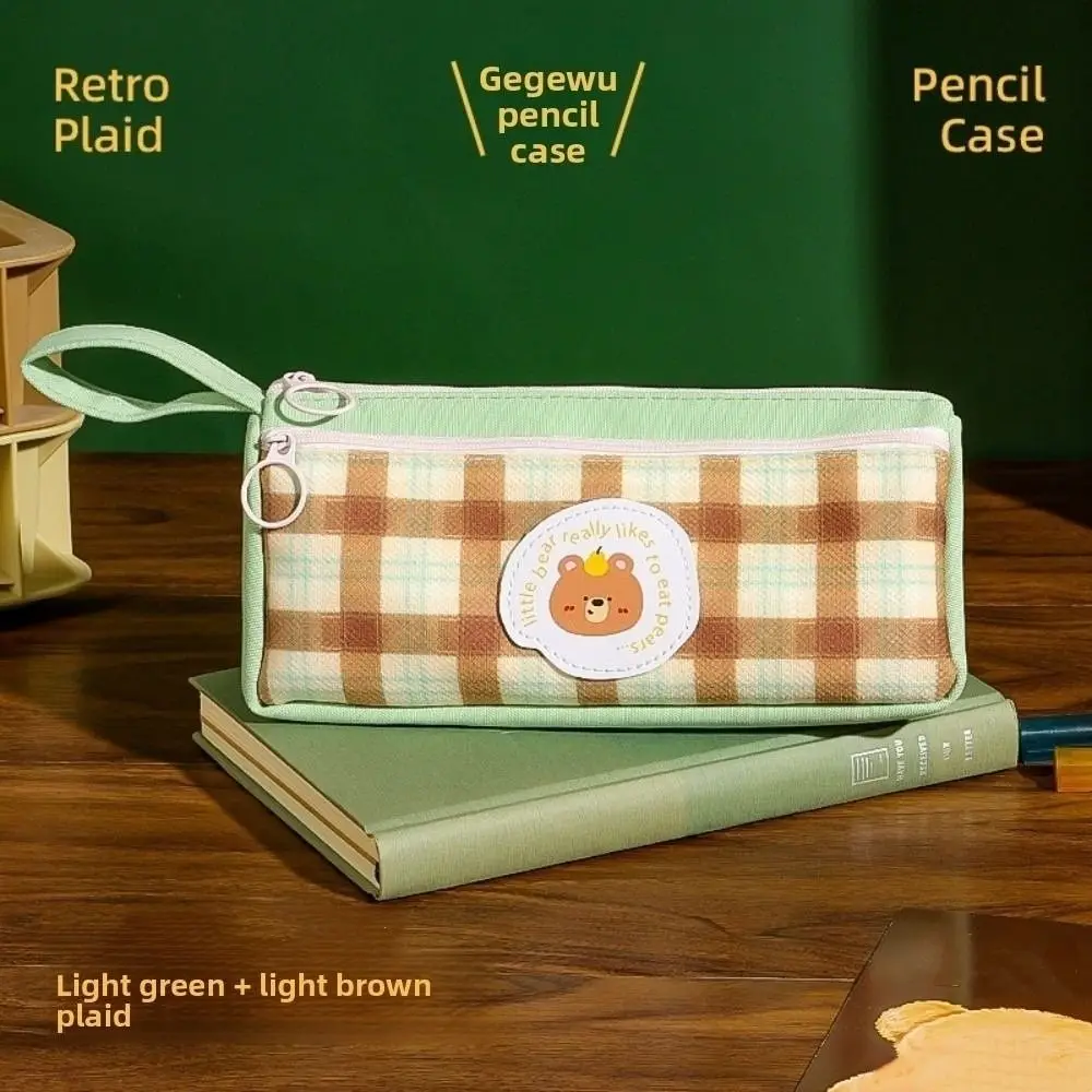 Cloth Vintage Plaid Pen Bag Cute Animal Grid Pattern Retro Grid Stationery Bag Hand-held Large Capacity Pencil Pouch Children
Cloth Vintage Plaid Pen Bag Cute Animal Grid Pattern Retro Grid Stationery Bag Hand-held Large Capacity Pencil Pouch Children