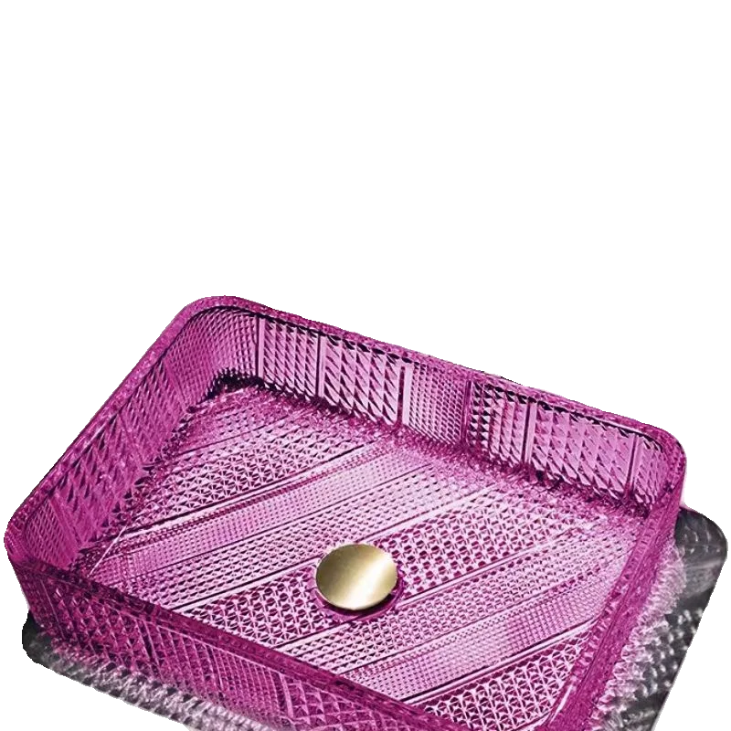 Rectangular crystal glass washstand Household single basin Hotel balcony Nordic light luxury art basin
Rectangular crystal glass washstand Household single basin Hotel balcony Nordic light luxury art basin