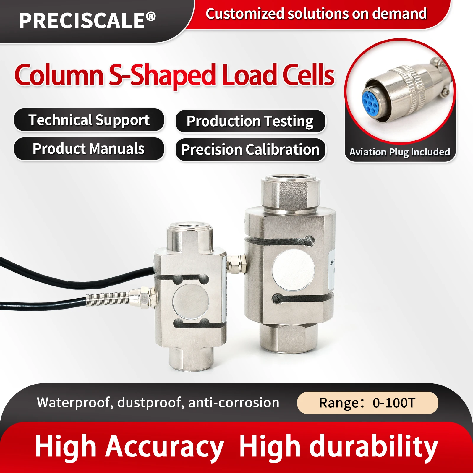 Preciscale Column S Load Cell Sensor,Test the tensile force and compressive force,High Precision Weighing Sensor 5V-12V
Preciscale Column S Load Cell Sensor,Test the tensile force and compressive force,High Precision Weighing Sensor 5V-12V