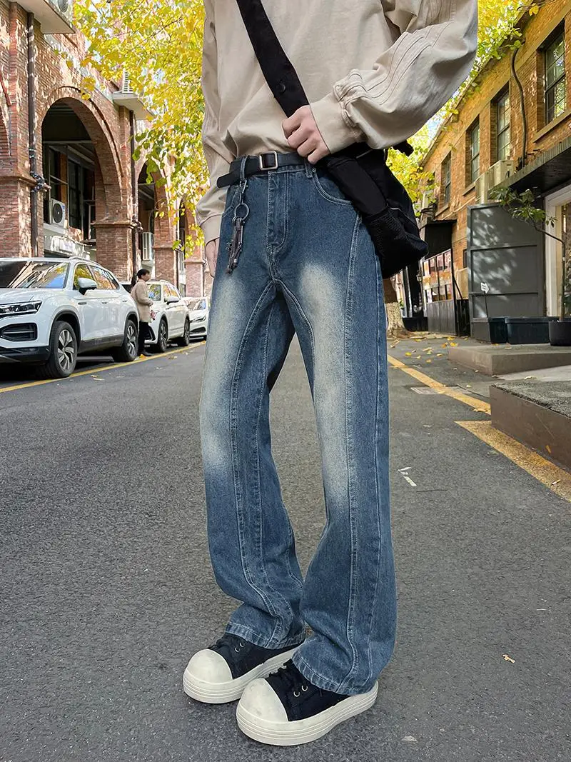 Retro American Washed Men's Jeans Spring Trendy Loose Straight Knife Bell Bottoms Casual Long Trousers Youth Fashion
Retro American Washed Men's Jeans Spring Trendy Loose Straight Knife Bell Bottoms Casual Long Trousers Youth Fashion
