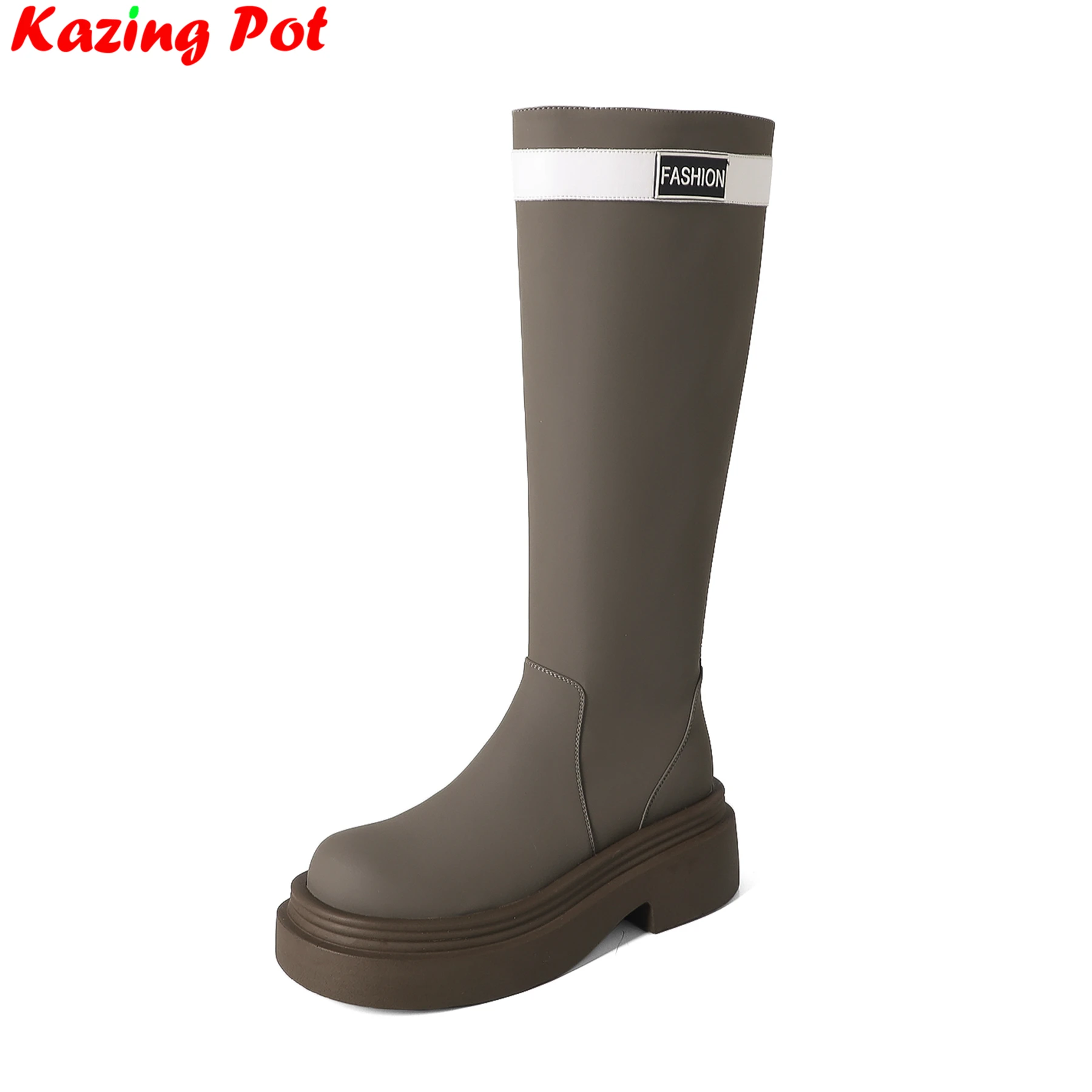 Krazing Pot Fashion Microfiber Chunky High Heels Modern Boots Casual Winter Autumn Brand Platform Runway Women Thigh High Boots
Krazing Pot Fashion Microfiber Chunky High Heels Modern Boots Casual Winter Autumn Brand Platform Runway Women Thigh High Boots