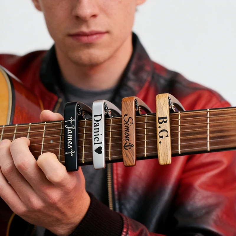 Custom Engraving Name Guitar Capo Wood Metal Stainless Steel Silver Text Personalized Classic Guitar Capo Music Guitarist Gift
Custom Engraving Name Guitar Capo Wood Metal Stainless Steel Silver Text Personalized Classic Guitar Capo Music Guitarist Gift
