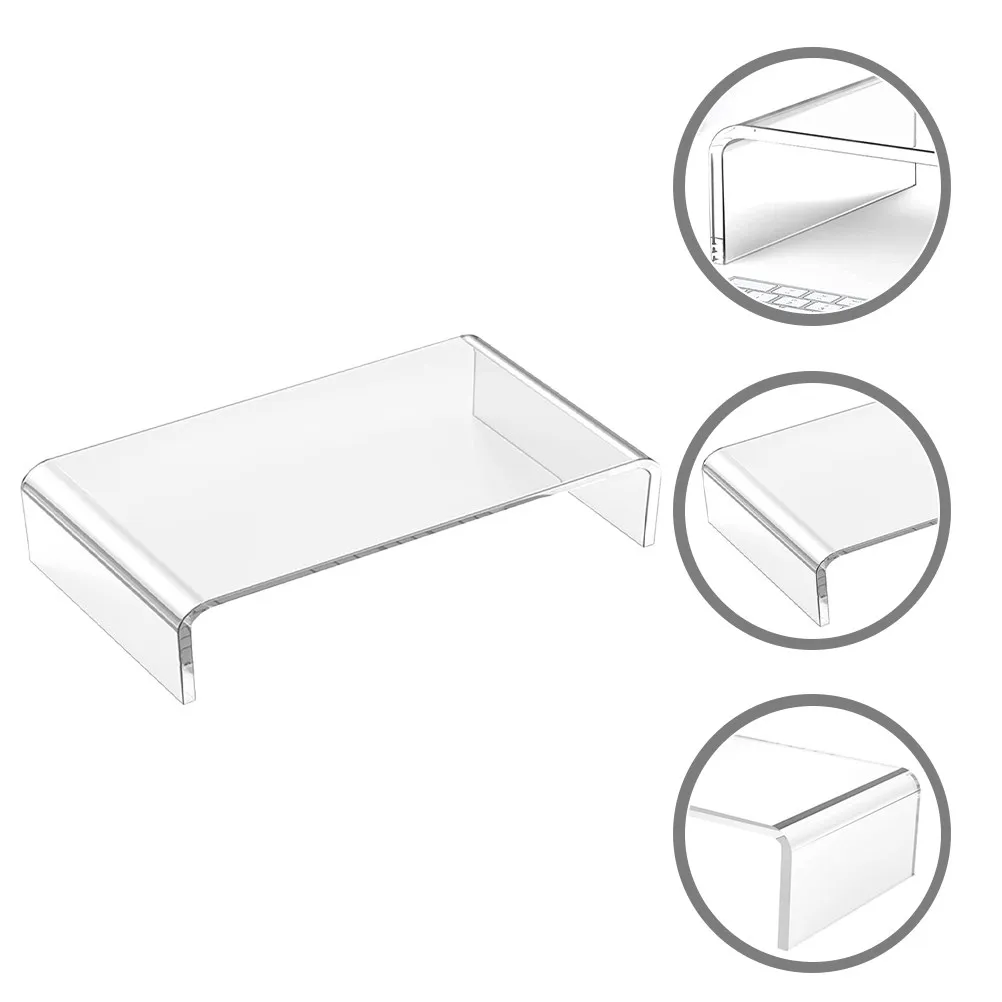 Clear Acrylic Monitor Stand Transparent Computer Laptop Riser Ergonomic Desktop Monitor Riser for Office Home Pc Gaming
