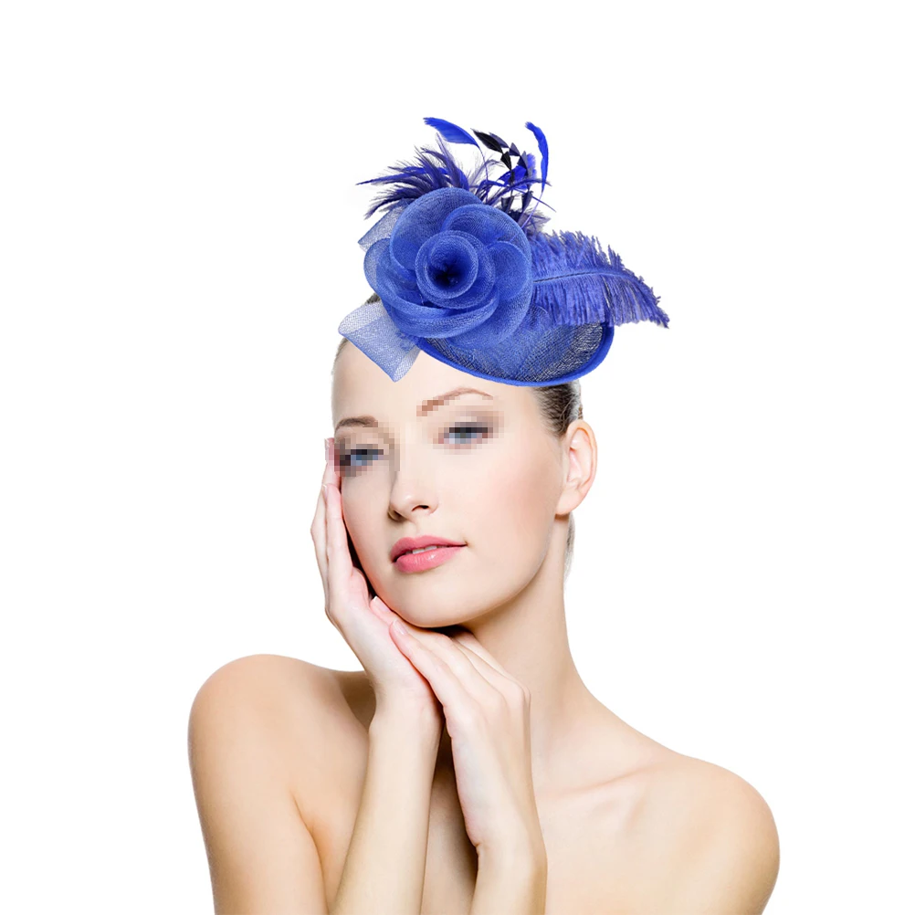 Bridal Hat Ostrich Headdress Women Headband Hair Clip Blue Wedding Banquet Headwear Stylish Linen Lovely Outfit Formal Occasion
Bridal Hat Ostrich Headdress Women Headband Hair Clip Blue Wedding Banquet Headwear Stylish Linen Lovely Outfit Formal Occasion