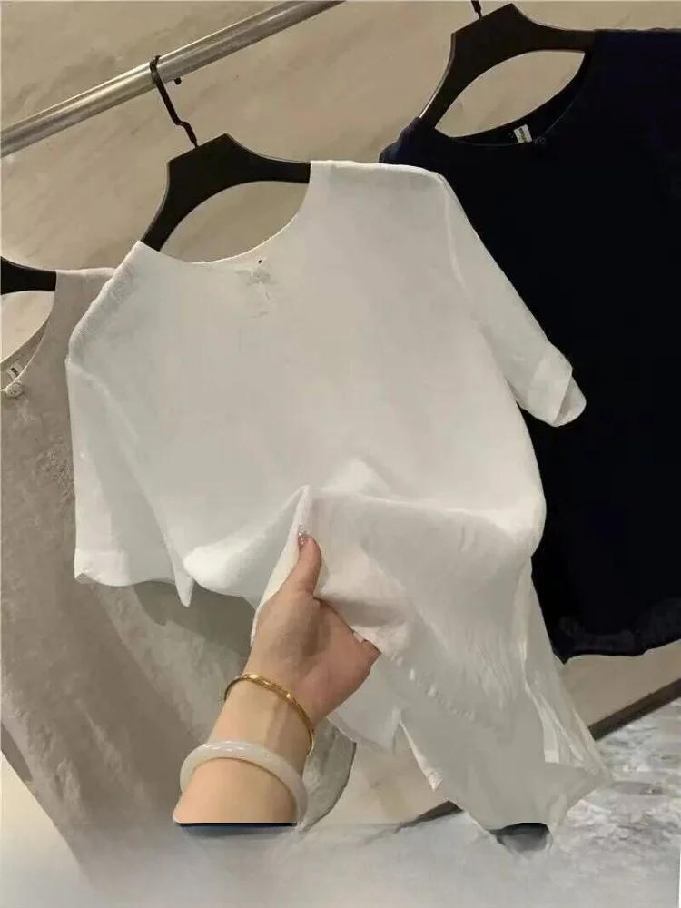 Linen Short Sleeve T-Shirt Men's Loose Fit Casual Breathable round Neck Button up Summer Top
Linen Short Sleeve T-Shirt Men's Loose Fit Casual Breathable round Neck Button up Summer Top