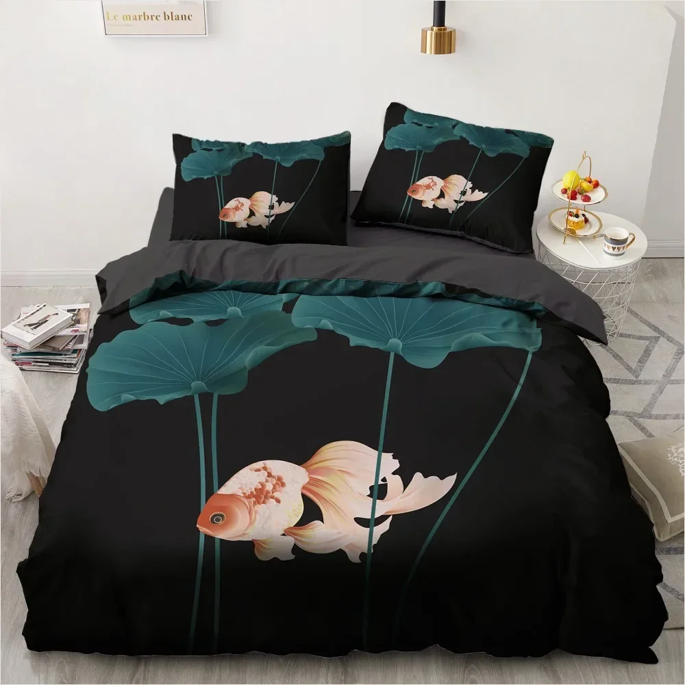 Lotus Leaf King Queen Duvet Cover Pink Cartoon Goldfish Bedding Set for Kids Teens Adults Summer Black Soft 2/3pcs Quilt Cover
Lotus Leaf King Queen Duvet Cover Pink Cartoon Goldfish Bedding Set for Kids Teens Adults Summer Black Soft 2/3pcs Quilt Cover