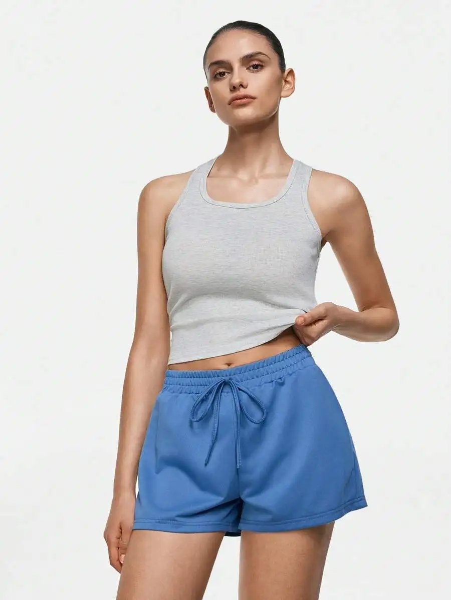 Women Solid Color Waist Tie Casual Sleep Shorts
Women Solid Color Waist Tie Casual Sleep Shorts