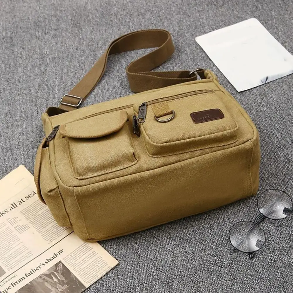 Korean Style Men Messenger Bags Large Capacity with Pocket Simple Square Bag Multifunctional All-match Canvas Crossbody Bag Boys
Korean Style Men Messenger Bags Large Capacity with Pocket Simple Square Bag Multifunctional All-match Canvas Crossbody Bag Boys