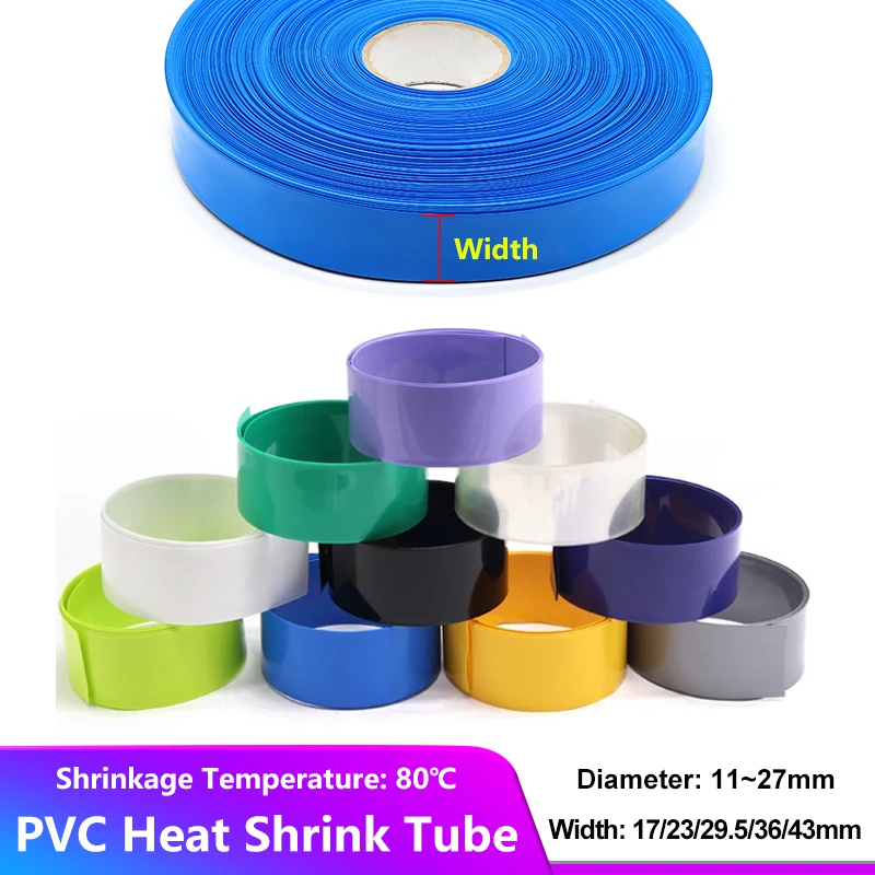 1~50m PVC Heat Shrink Tube Width 17/23/29.5/36/43mm Wire Protection Cable Sleeve Lipo Battery Case Wrap Insulated Shrink Film
1~50m PVC Heat Shrink Tube Width 17/23/29.5/36/43mm Wire Protection Cable Sleeve Lipo Battery Case Wrap Insulated Shrink Film
