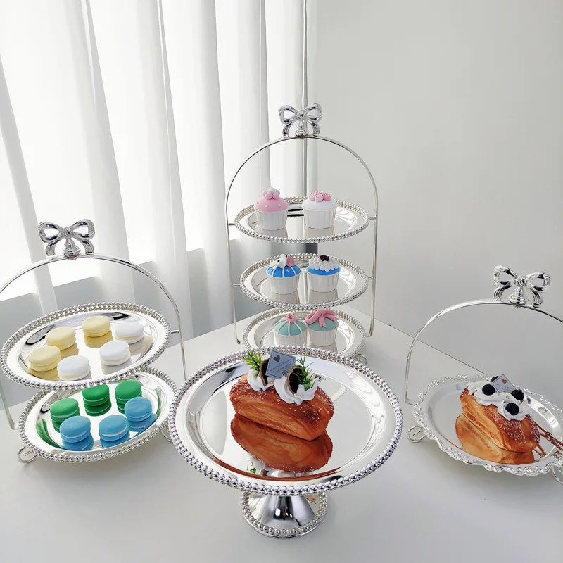 Elegant Metal Silver Plated Serving Tray For Fruit Dessert Cake Display Baking Party Wedding Decor KTV Home Ornament
Elegant Metal Silver Plated Serving Tray For Fruit Dessert Cake Display Baking Party Wedding Decor KTV Home Ornament