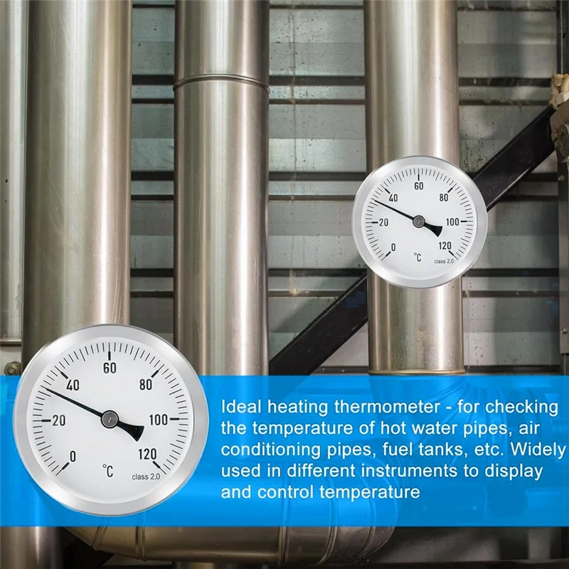 ABRM-Contact Pipe Thermometer For Accurate Hot Water Pipe Temperature Monitoring 63Mm Bimetal Stainless Steel Thermometer 3PCS
ABRM-Contact Pipe Thermometer For Accurate Hot Water Pipe Temperature Monitoring 63Mm Bimetal Stainless Steel Thermometer 3PCS