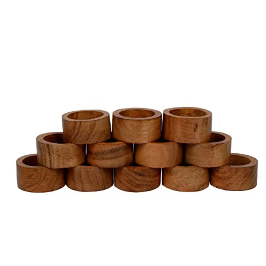 Handmade Acacia Wood Napkin Ring Set of 12 for Dining, Anniversary, Birthday, Christmas Napkin Ring for Home and Kitchen Décor
Handmade Acacia Wood Napkin Ring Set of 12 for Dining, Anniversary, Birthday, Christmas Napkin Ring for Home and Kitchen Décor