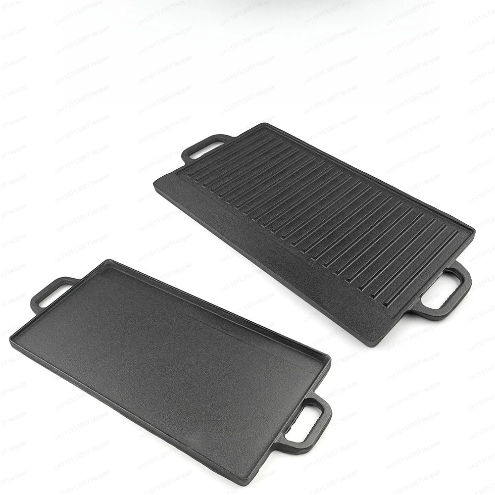 Cast Iron Rectangular Baking Pan Uncoated Pig Iron Striped Teppanyaki Household Frying Pan Outdoor BBC Double-sided Baking Plate
Cast Iron Rectangular Baking Pan Uncoated Pig Iron Striped Teppanyaki Household Frying Pan Outdoor BBC Double-sided Baking Plate