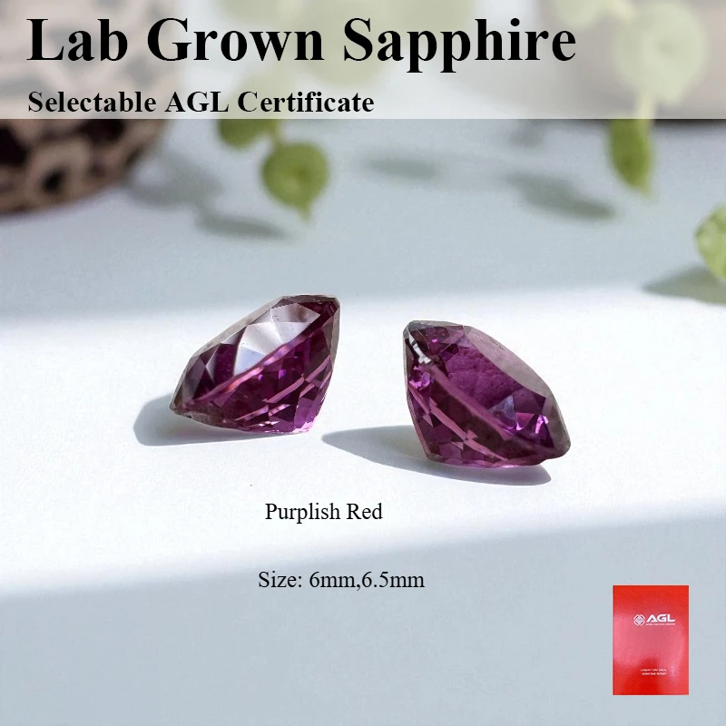 Lab Grown Sapphire Round Cut Purplish Red Gemstone DIY Ring Necklace Earrings Main Materials Selectable AGL Certificate
Lab Grown Sapphire Round Cut Purplish Red Gemstone DIY Ring Necklace Earrings Main Materials Selectable AGL Certificate