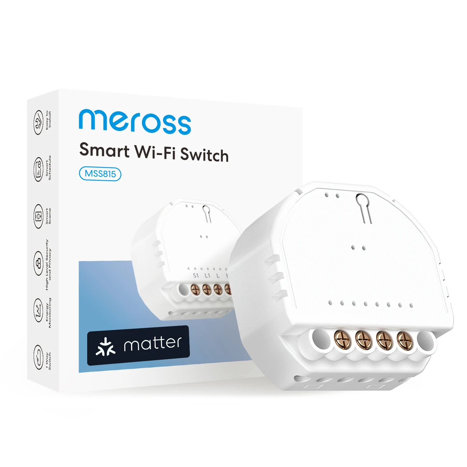 Умный настенный переключатель Meross Matter Wi-Fi с монитором энергии, переключатель «сделай сам», работает с односторонним/однополюсным переключателем
Умный настенный переключатель Meross Matter Wi-Fi с монитором энергии, переключатель «сделай сам», работает с односторонним/однополюсным переключателем
