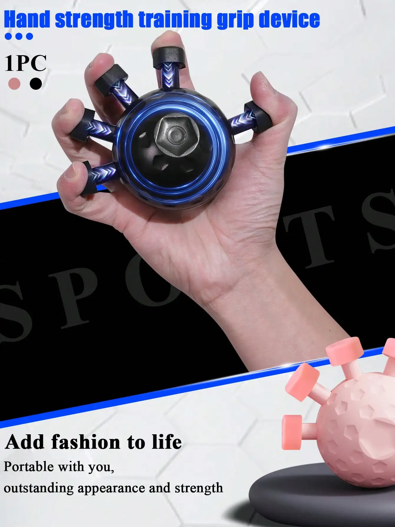 1pc Silicone Grip Strengthener, Hand Strength Trainer With 5 Finger Buttons, Stress Relief Exerciser Suitable For Fitness Enthusiasts Hand And Forearm Workout Gym Accessories
1pc Silicone Grip Strengthener, Hand Strength Trainer With 5 Finger Buttons, Stress Relief Exerciser Suitable For Fitness Enthusiasts Hand And Forearm Workout Gym Accessories
