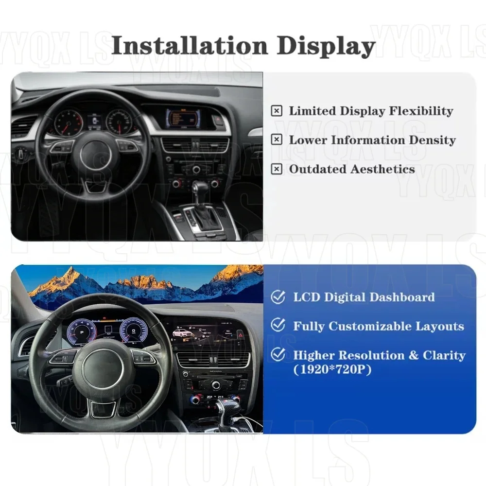 12.3+10.25" For Audi A4 A5 A4L S5 B9 RS4 RS5 Q5 2009-2016 Carplay GPS Navi Autoradio Android Double Screen Car Multimedia Player
12.3+10.25" For Audi A4 A5 A4L S5 B9 RS4 RS5 Q5 2009-2016 Carplay GPS Navi Autoradio Android Double Screen Car Multimedia Player
