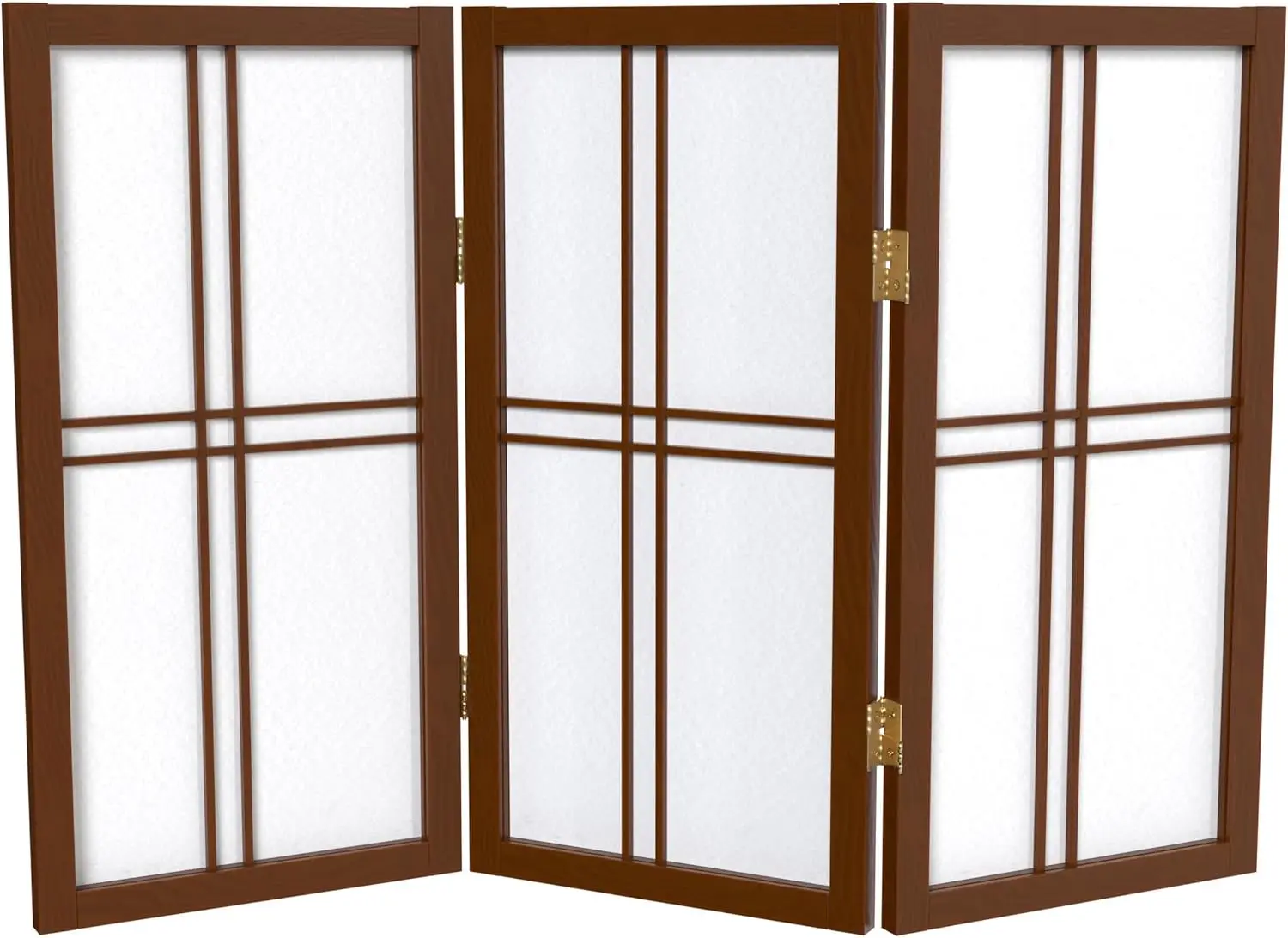 2 ft. Short Desktop Double Cross Shoji Screen - Walnut - 3 Panels, Compact Privacy Divider for Home Office
2 ft. Short Desktop Double Cross Shoji Screen - Walnut - 3 Panels, Compact Privacy Divider for Home Office