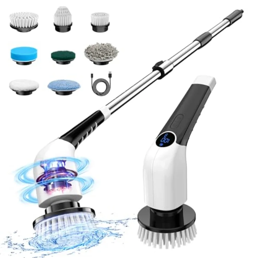 Electric Spin Scrubber, 2025 New Cordl Shower Cleaning Brush with 8 Replaceable Brush Heads, 3 Adjustable Speeds, and Adjustabl
Electric Spin Scrubber, 2025 New Cordl Shower Cleaning Brush with 8 Replaceable Brush Heads, 3 Adjustable Speeds, and Adjustabl