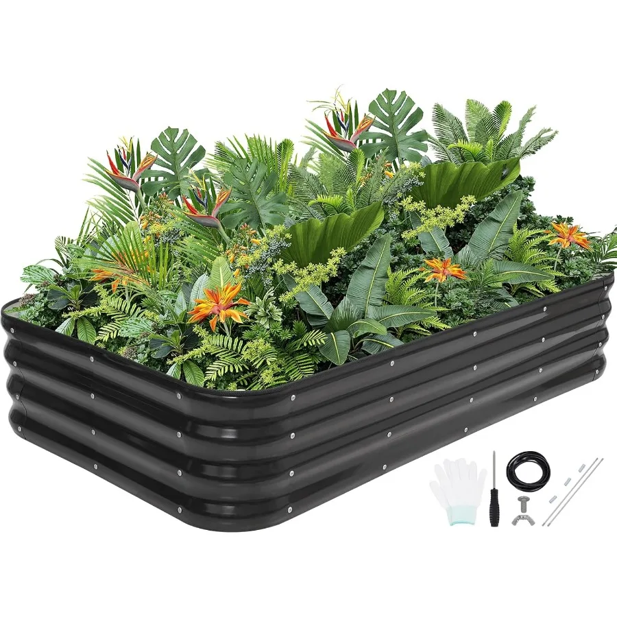 4-in-1 Adjustable Raised Garden Bed Kit Galvanized Planter Boxes for Vegetables Flowers 12" Tall Multiple Sizes 5x3x1ft 4x4x1ft
4-in-1 Adjustable Raised Garden Bed Kit Galvanized Planter Boxes for Vegetables Flowers 12" Tall Multiple Sizes 5x3x1ft 4x4x1ft