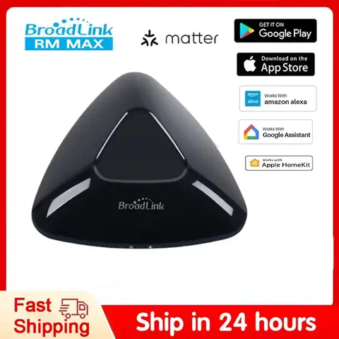 Broadlink Matter RM MAX Smart Home Hub Wi-Fi BLE Universal Remote For IR/RF Devices TV AC Fan Blinds For HomeKit Alexa Google