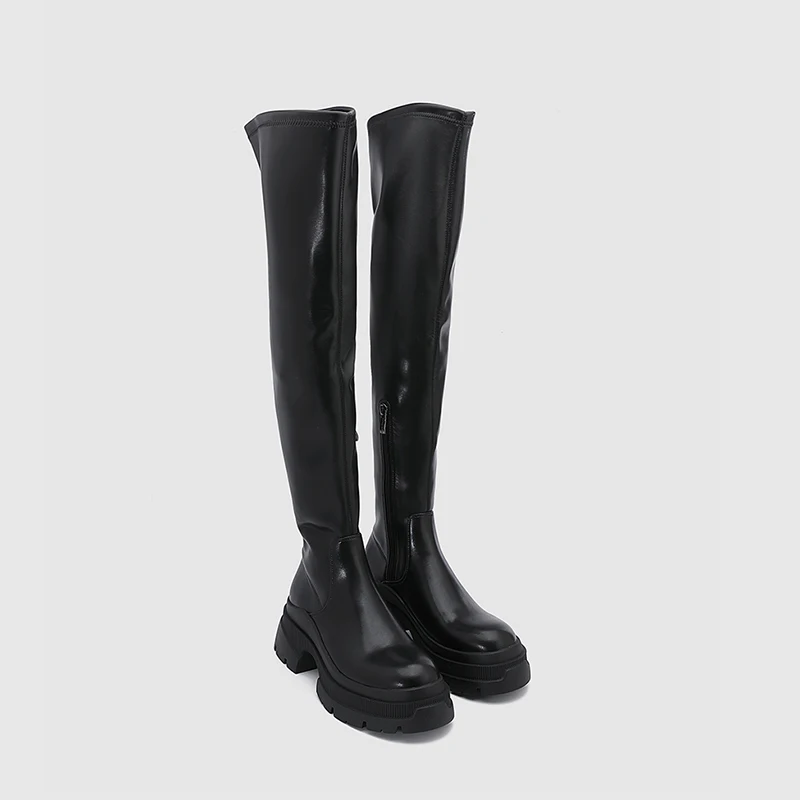 Knee-high Boots Women's round Toe Knight Boots Korean Style Thick Heel Slim Elastic Boot Autumn Winter New Style Student Fashion
Knee-high Boots Women's round Toe Knight Boots Korean Style Thick Heel Slim Elastic Boot Autumn Winter New Style Student Fashion