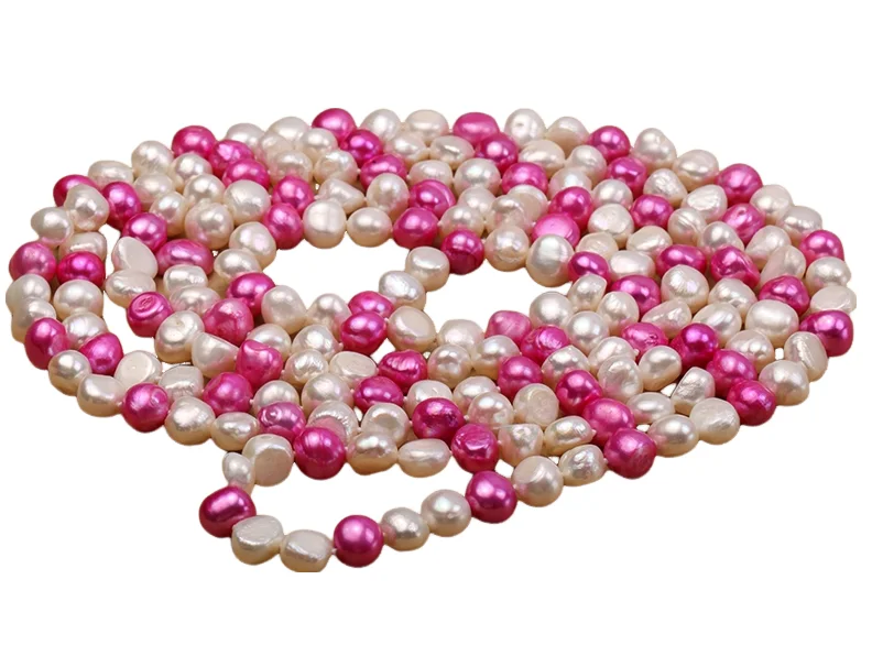 Terisa Pearl Jewelry 7.5mm White and Pink Flat Freshwater Pearl Necklace For Women T-FNO724
Terisa Pearl Jewelry 7.5mm White and Pink Flat Freshwater Pearl Necklace For Women T-FNO724