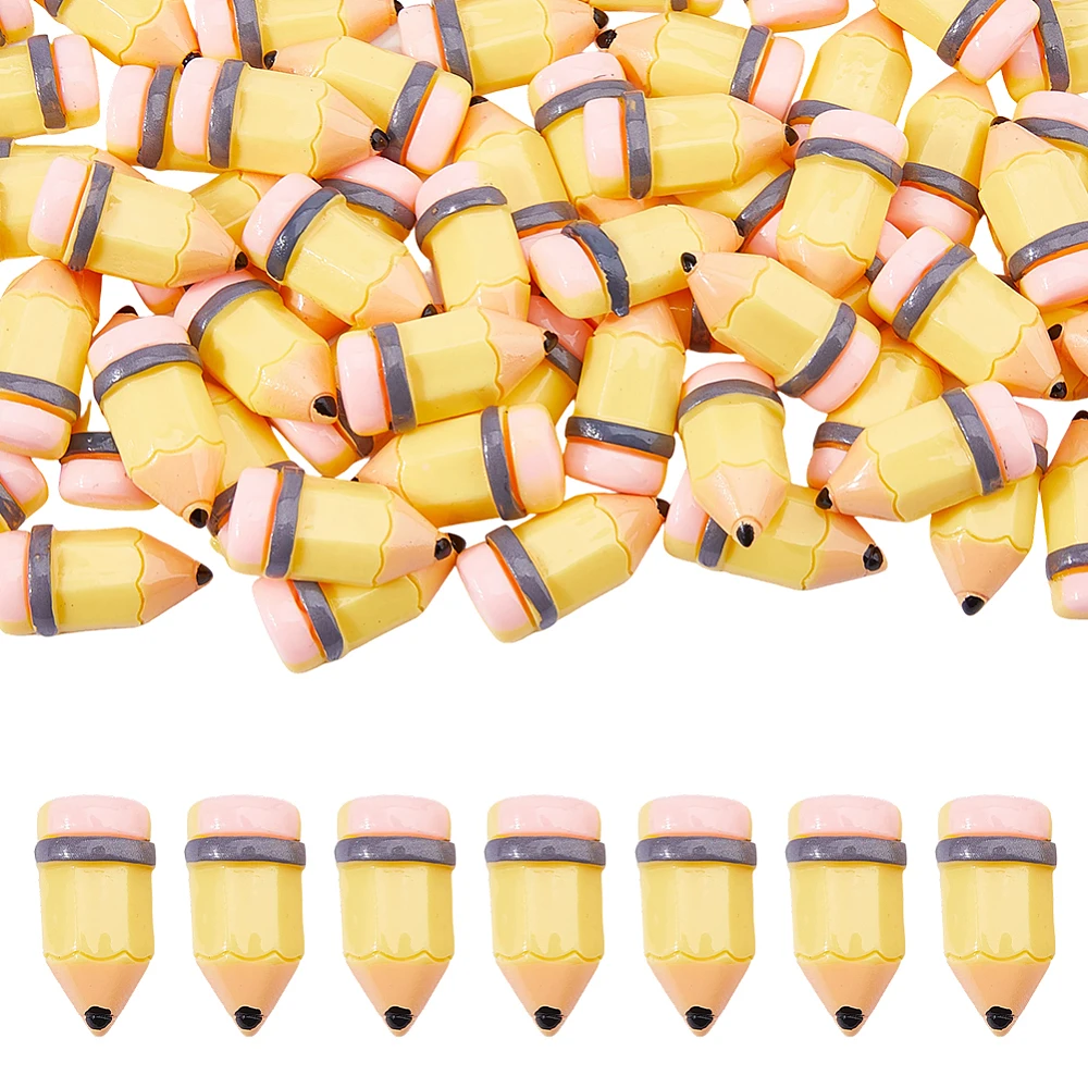 70Pcs Opaque Resin Cabochons Pencil Gold 28x14.5x8mm
70Pcs Opaque Resin Cabochons Pencil Gold 28x14.5x8mm