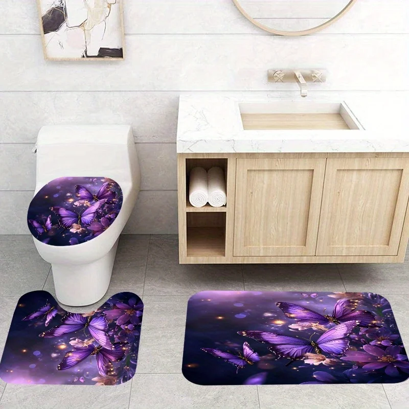 Luxury Purple Butterfly Bath Mat Set for Bathroom Decor Toilet Rug Accessories Spa Bathroom Mat Home Decor Gift
Luxury Purple Butterfly Bath Mat Set for Bathroom Decor Toilet Rug Accessories Spa Bathroom Mat Home Decor Gift