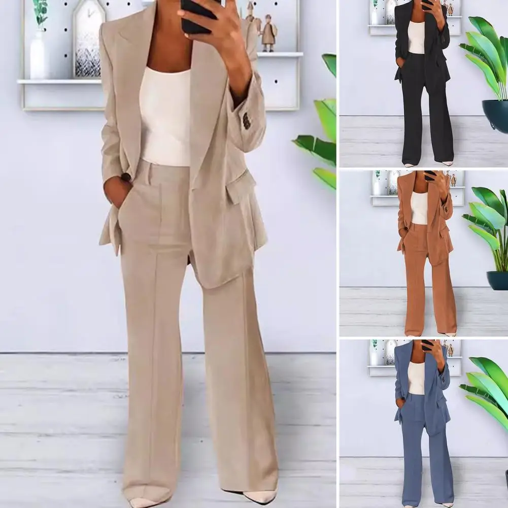 Women Coat Pants Set Elegant Formal Coat Pants Set for Women Stylish Slim Fit Jacket High Waist Trousers Chic for Ladies
Women Coat Pants Set Elegant Formal Coat Pants Set for Women Stylish Slim Fit Jacket High Waist Trousers Chic for Ladies
